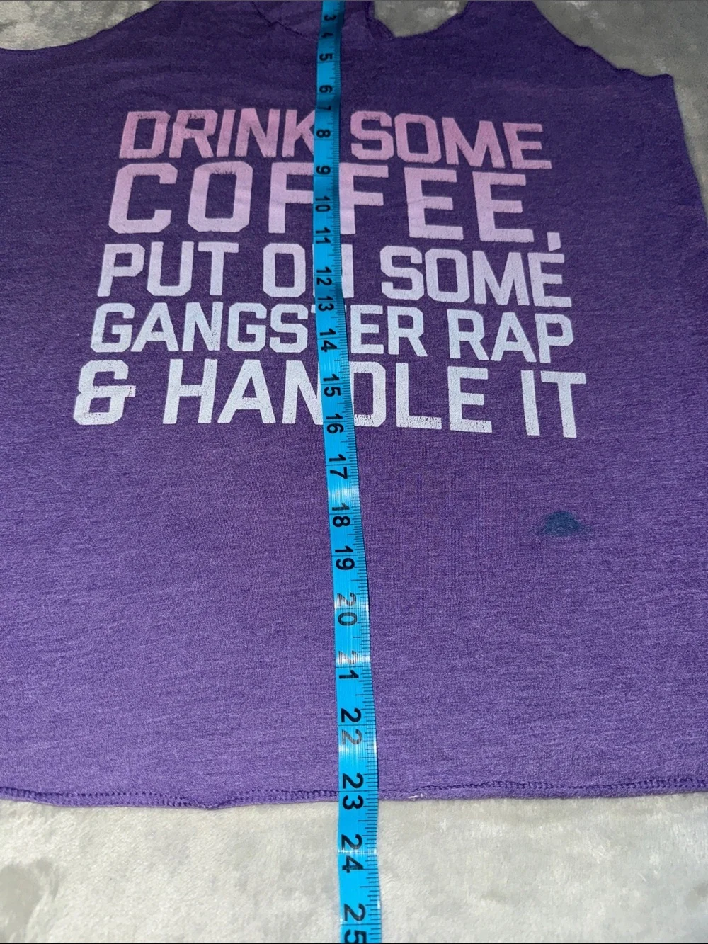 Purple Graphic Tank Top - 'Drink Some Coffee'